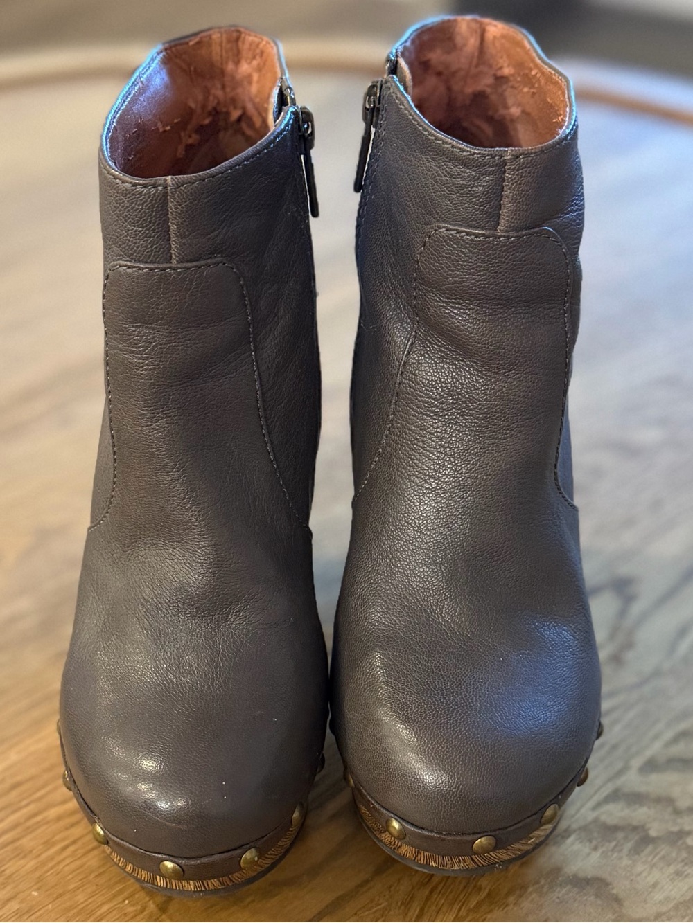 Lucky Brand Brown Terrace Studded Platform Ankle Booties Size 6.5